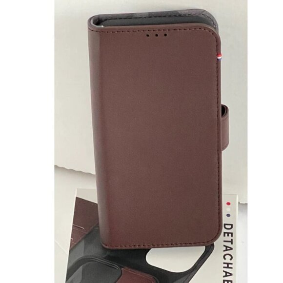 Decoded iPhone 13 Pro Brown Leather Folio MagSafe Wallet Case Detachable - Picture 5 of 11